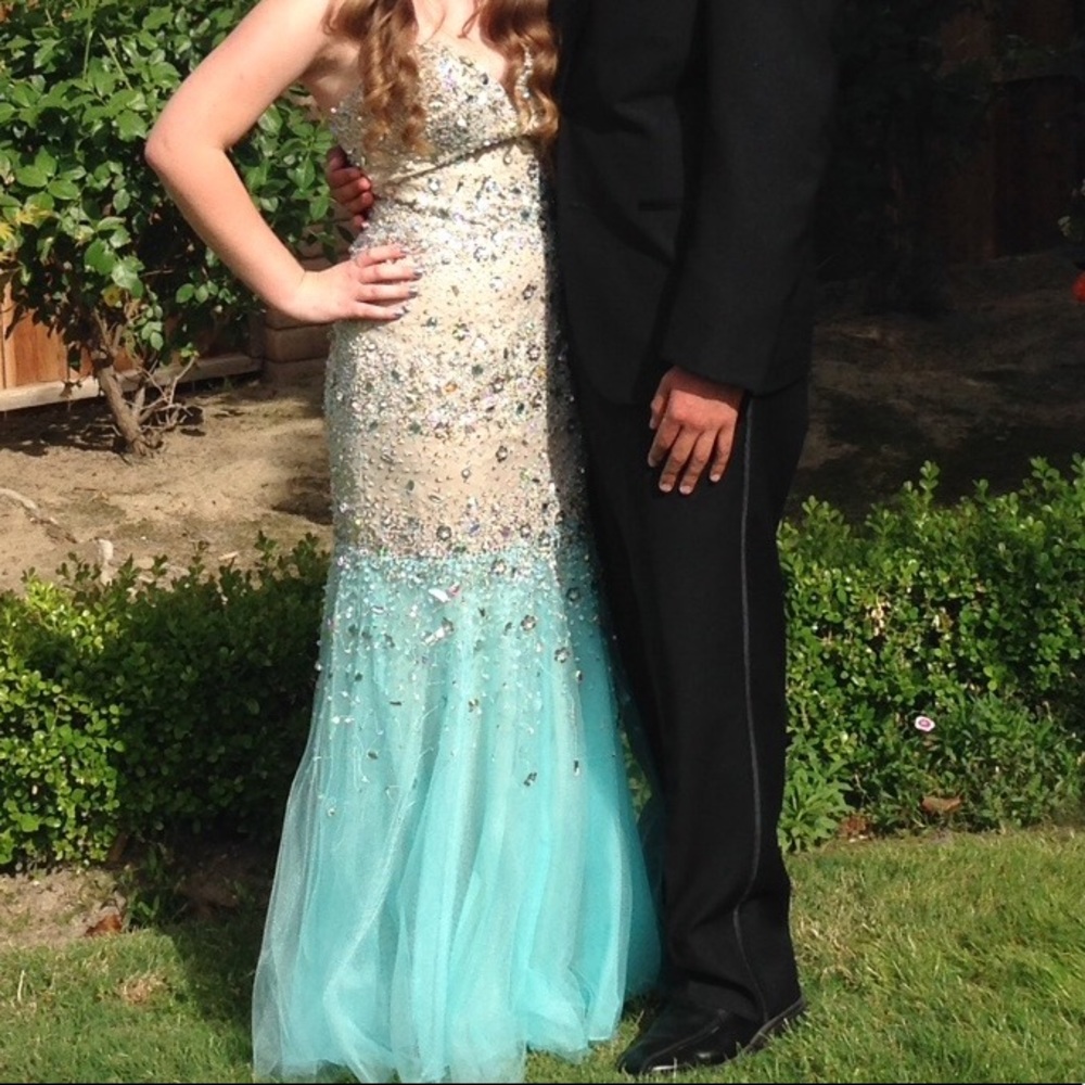 Beaded mermaid prom dress